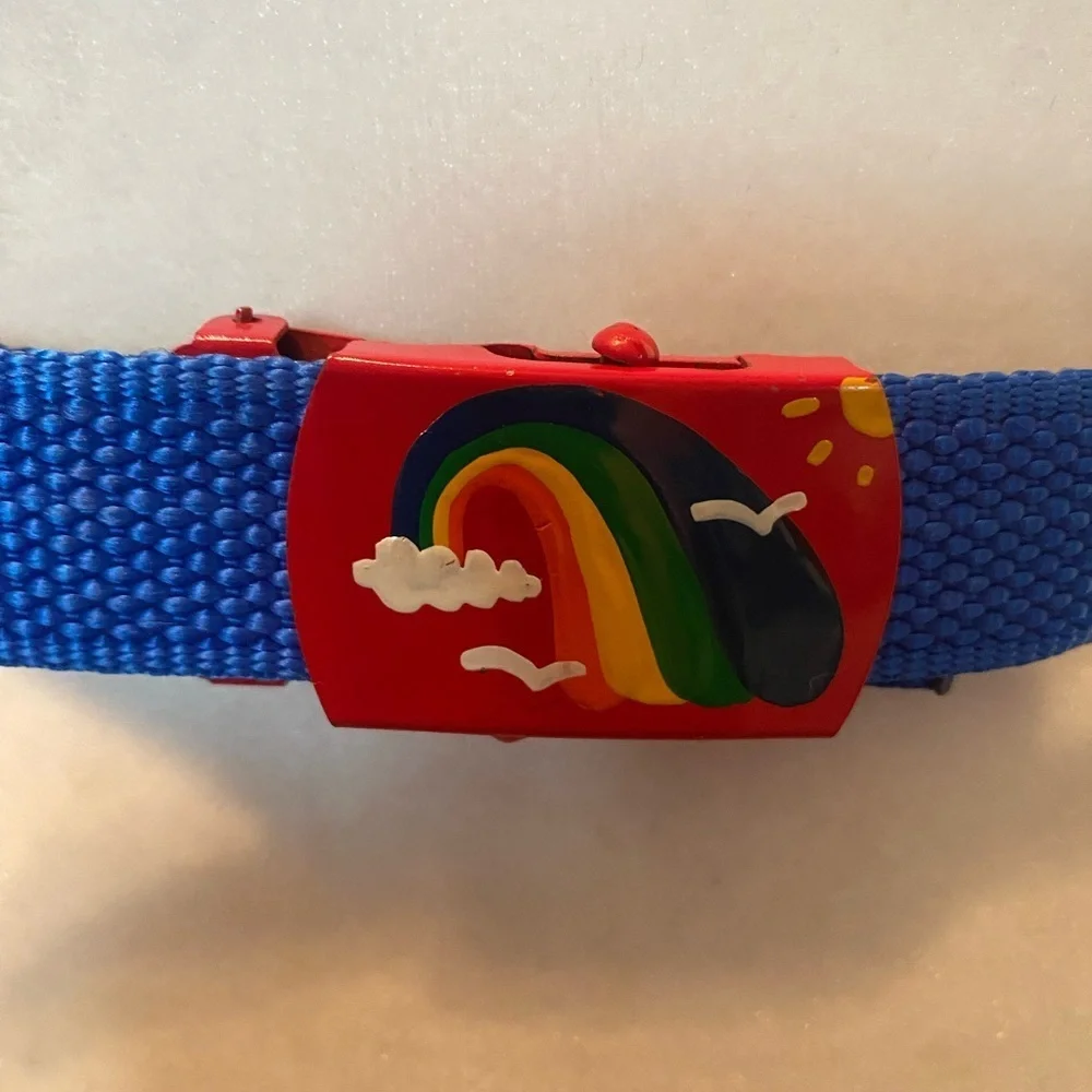 Vintage Auto Grip Woven Retro Rainbow Belt
